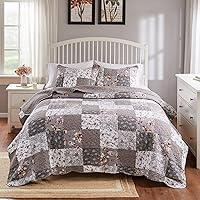 Vista 6 de Barefoot Bungalow GL-1812AMST Giulia - Juego de edredón individual, color gris