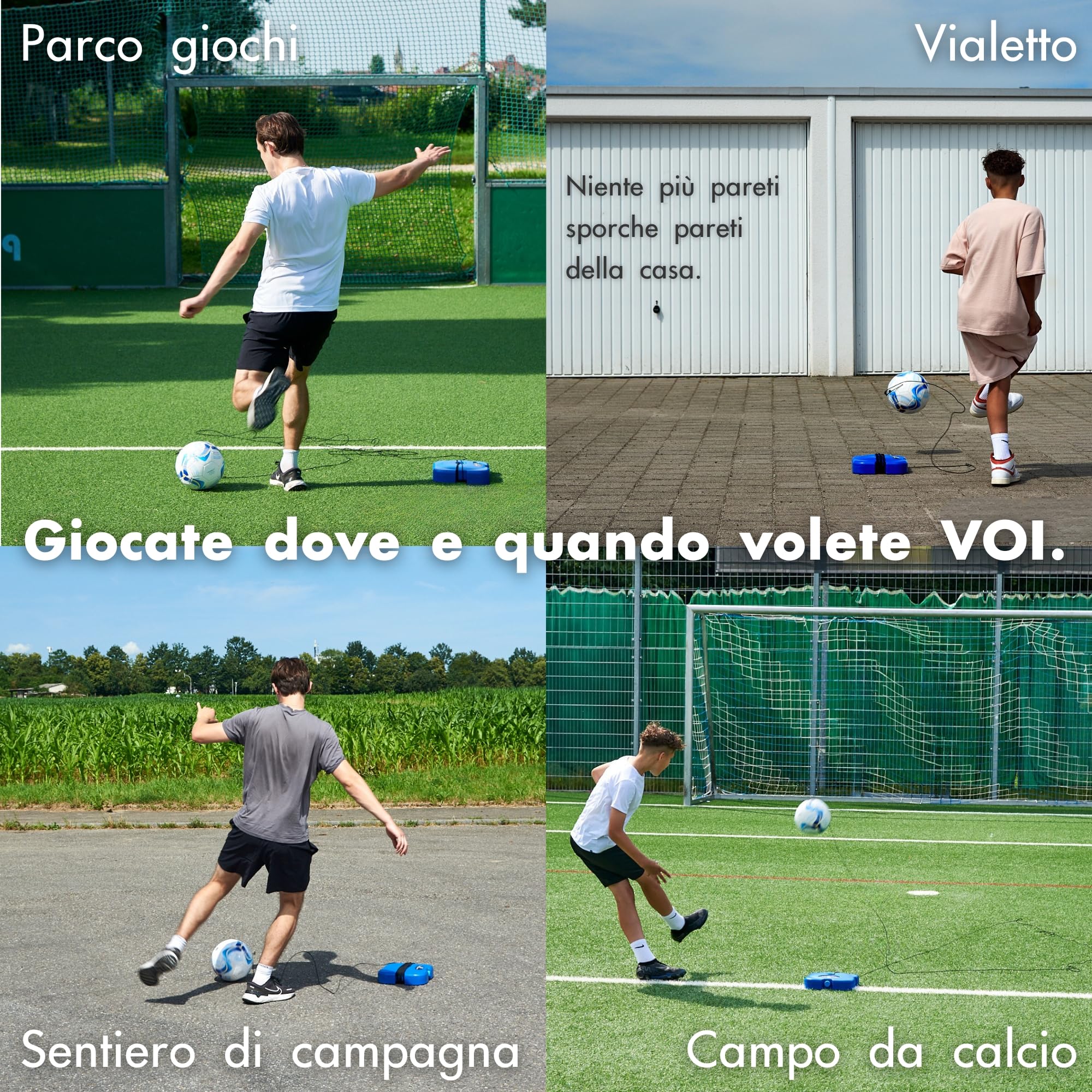 MOVEMATE® Set di allenamento per pallone da calcio, con corda, ideale come regalo da calcio per ragazzi, innovativo strumento di allenamento per esterni, in giardino