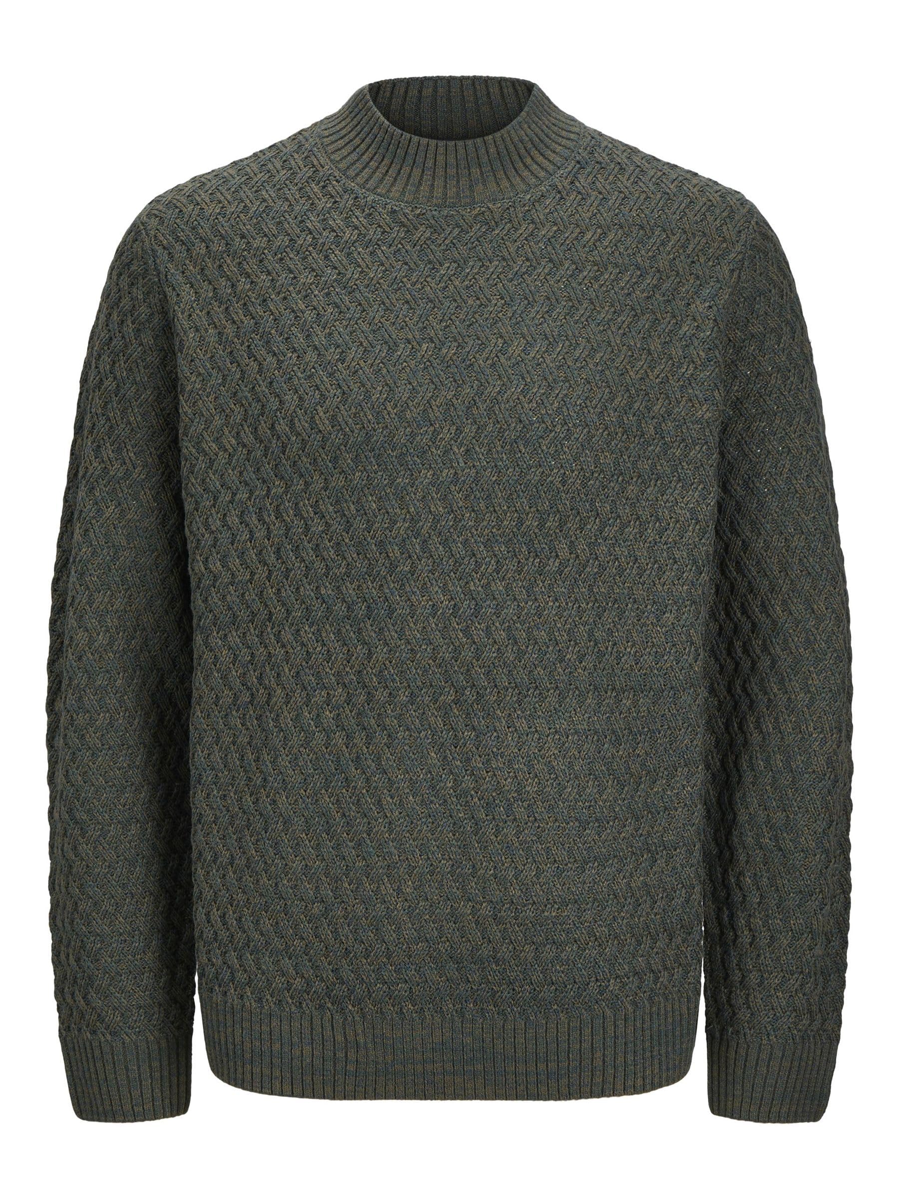 Jack & Jones Men's Olive Night Knitted Jumper Plain Knitted Jumper, S