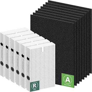 HPA300 Filter Replacement for Honeywell HPA300 Series Air Purifiers HPA300, HPA300VP, HPA304 HPA3300, Replace HRF-R3 6 R Replacement Filters + 8 Activated Carbon Pre-Filter by Funmit
