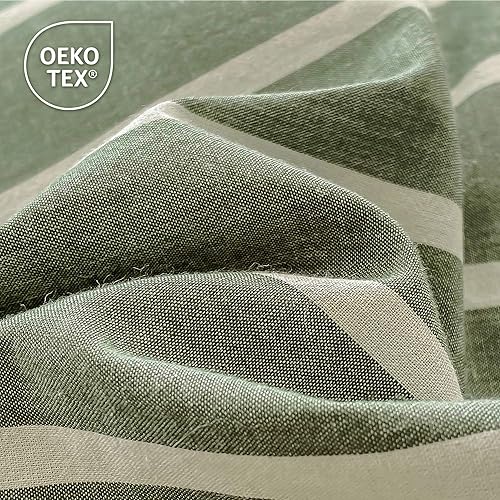 Miniatura 5 de JELLYMONI Funda de edredón de tamaño individual, 100% algodón lavado con textura similar al lino, juego de ropa de cama suave y transpirable de 3