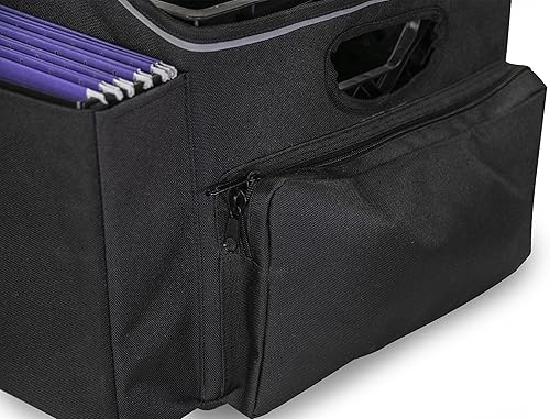 Miniatura 9 de AutoExec AUE80021 - Estación de trabajo de oficina móvil para vehículo y caja de leche con delantal bandeja para portátil e inversor de corriente