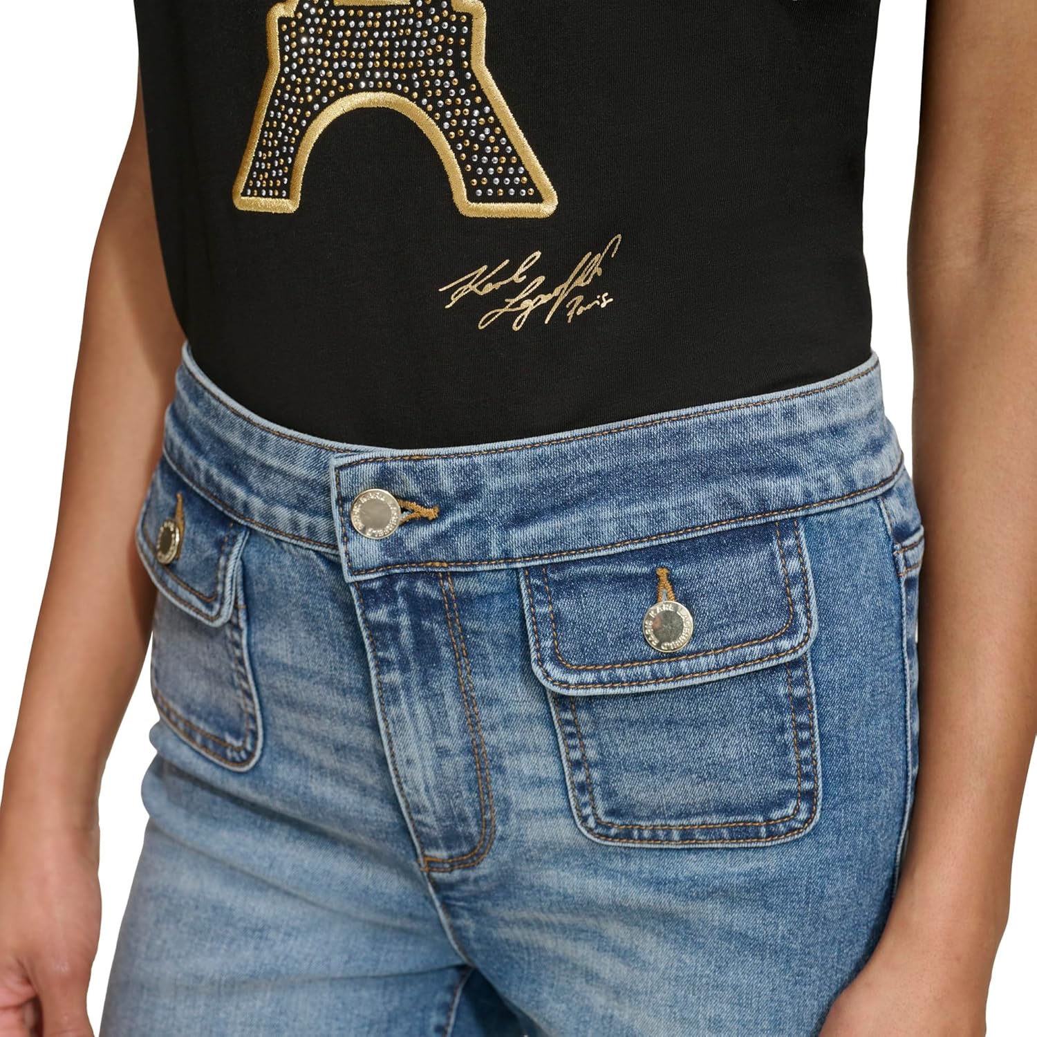Karl Lagerfeld Womens Front Pocket Fashion Denim - Image 5