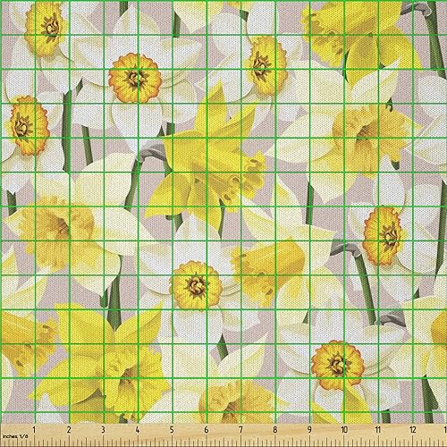 Miniatura 2 de Lunarable The Yard, tela de narcisos de The Yard, suave tema de la naturaleza floreciente temporada de primavera realista romántica, tela de