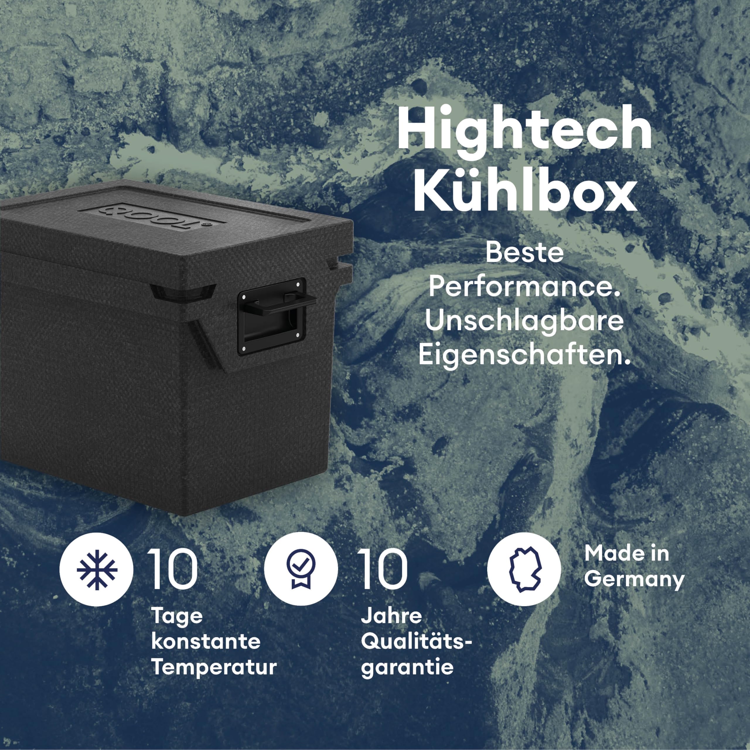 QOOL Lodówka Eco+ 27 l | Made in Germany | wykonana z materiału pochodzącego z recyklingu | zaawansowana technologicznie lodówka bez prądu | do 10 dni samodzielna | chłodzenie lub zamrażanie | 10 lat