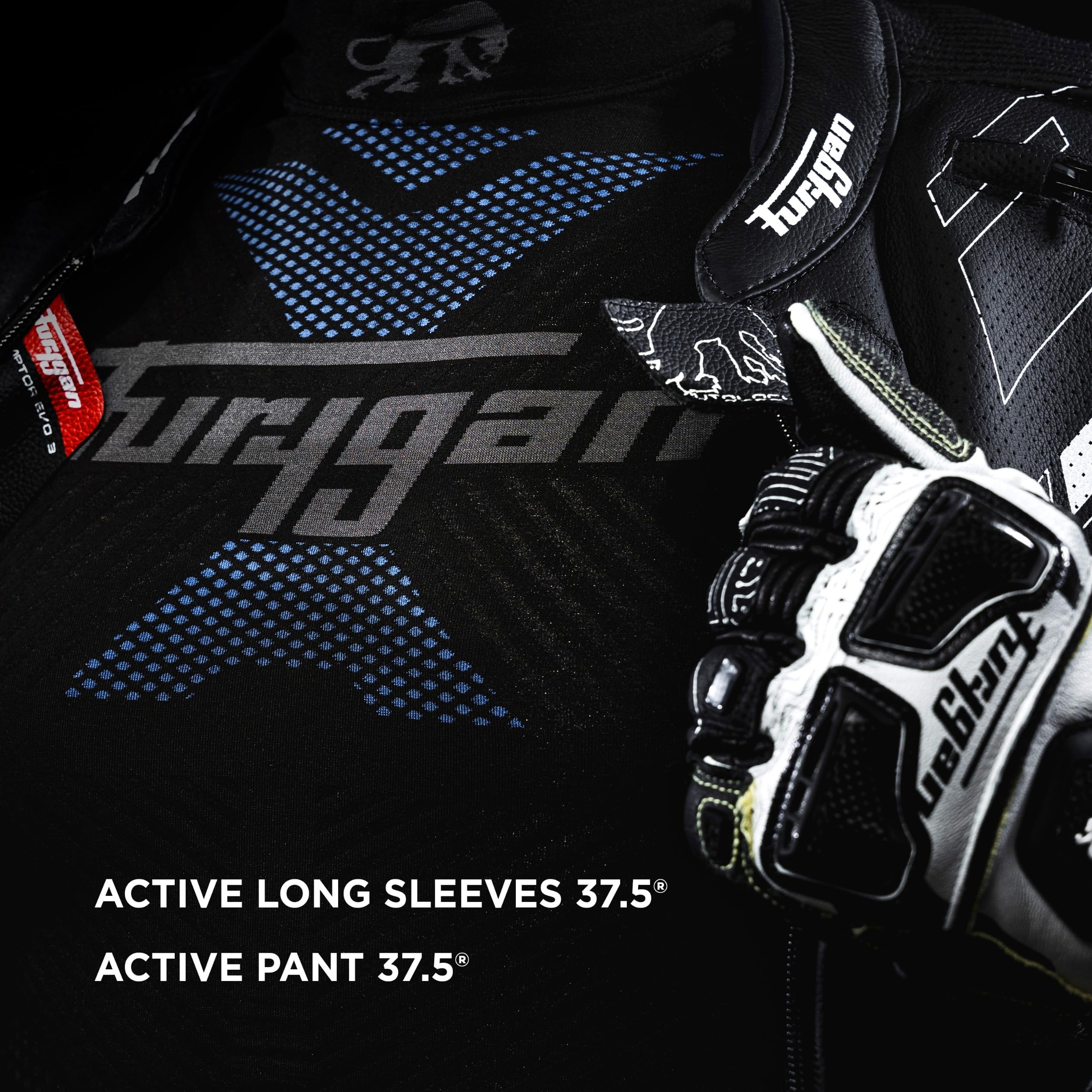 Furygan Active Long Sleeves - Termiczny top unisex, odzież techniczna z technologią termoregulacyjną 37,5, wygodna do jazdy na motocyklu, rowerze, jazdy na nartach, szybkoschnąca, bezszwowa,