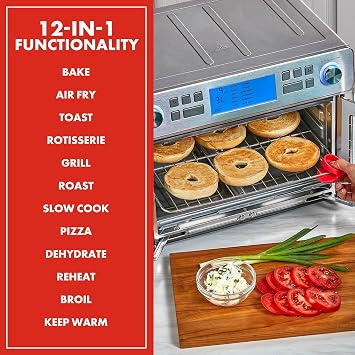 Emeril Lagasse Dual Zone 360 Air Fryer Oven Combo with French Door, 25 QT Extra Large, Cook Two Foods in Different Ways, Up to 60% Faster from Frozen to Finish