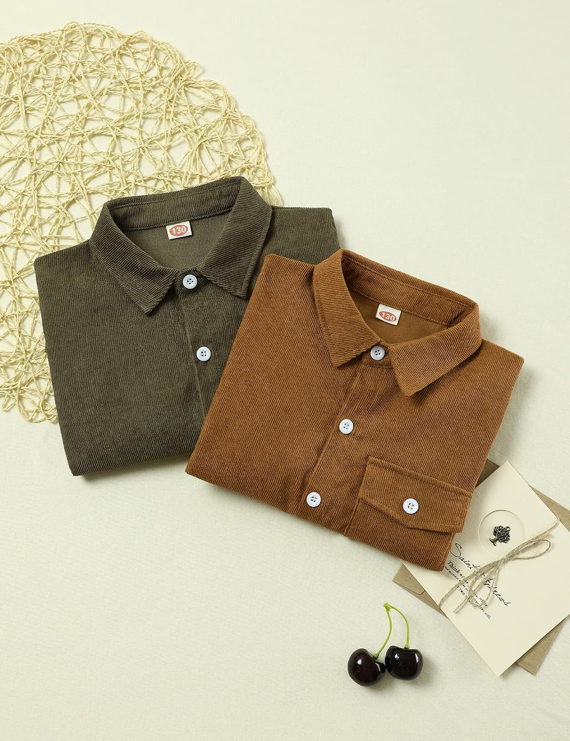 Kids Toddler Boy Clothes Long Sleeve Corduroy Lapel Button Down Shirt Top Little Boys Shirts Army Green