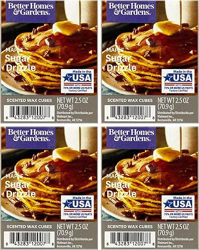 Better Homes and Gardens - Cubos de cera de azúcar de arce (4 unidades)