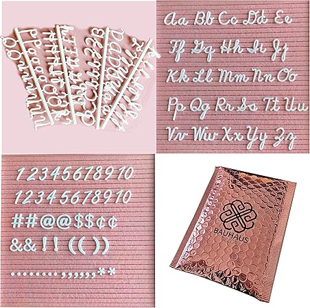 Amazon Co Jp Bauhaus Decor ホワイト 筆記体 レターボードセット 395ピース カット済みスクリプト文字 数字 絵文字入り Diy 工具 ガーデン