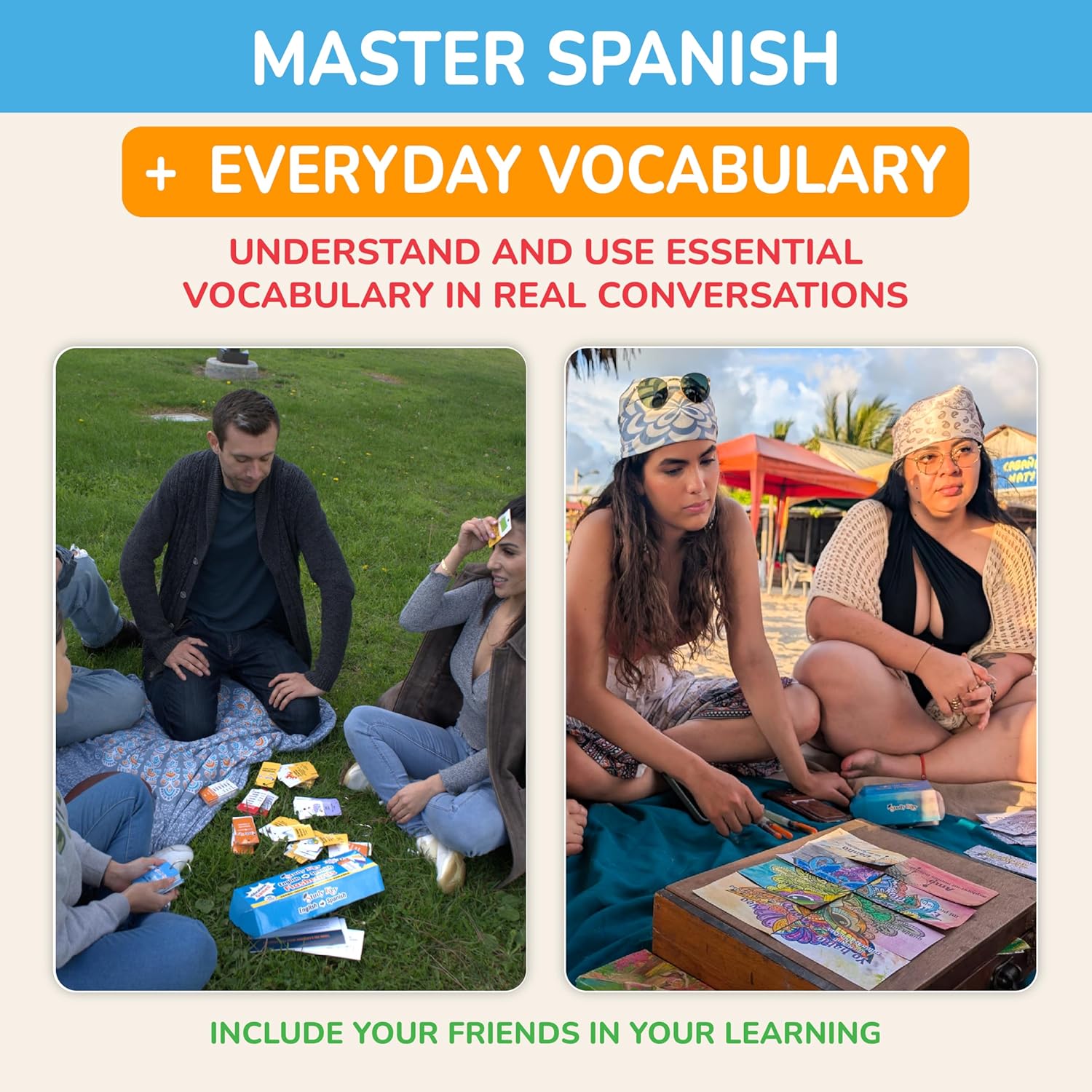 400+ Spanish English Flash Cards for Adults & Kids Ages 12+ - Verb Conjugation, Nouns, Adjectives & Phrases tonque twisters affrimations to Learn Spanish for Adult Beginners Flashcards