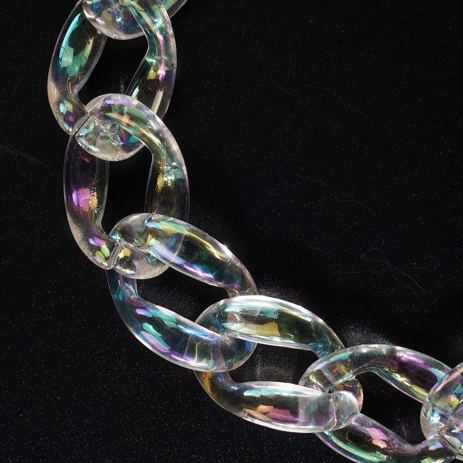 Transparent Bling Big Acrylic Link Chain Choker Women Men Chunky Chain Link Necklace Resin Plastic Choker Collar
