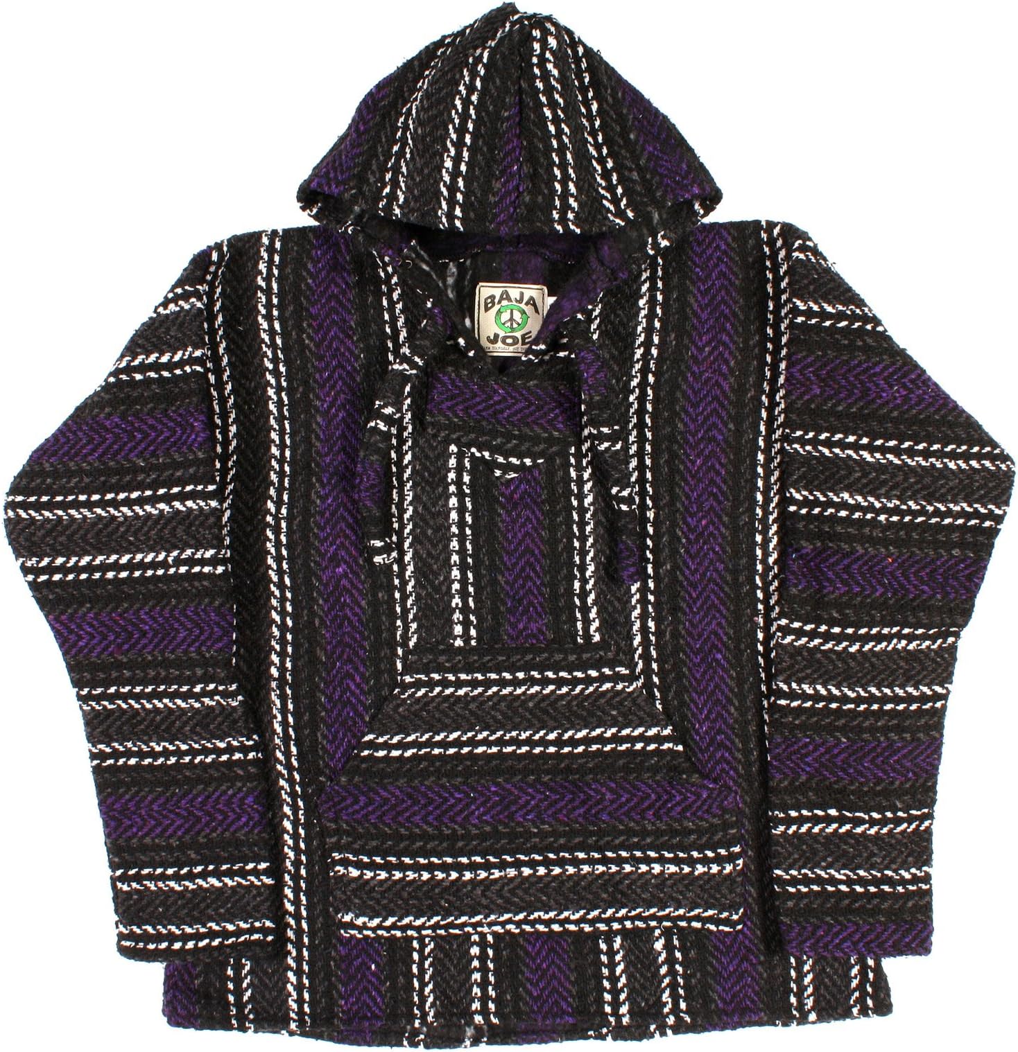 Baja Joe - Premium Woven Baja Hoodie Jerga Mens (X-Large, Purple)