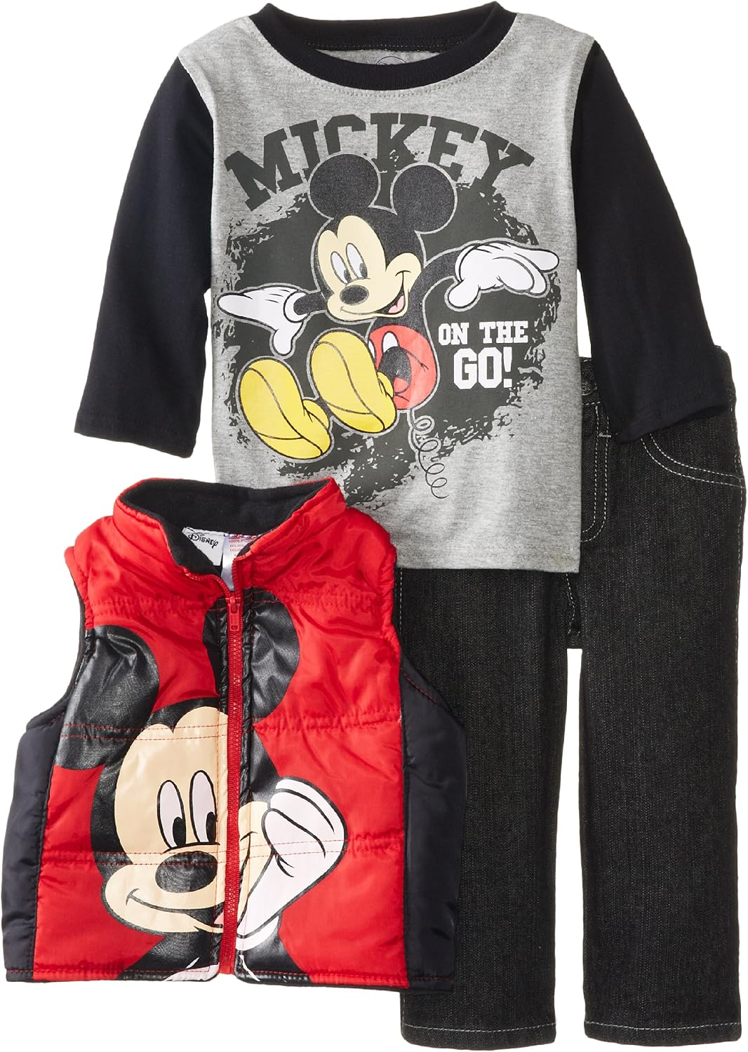 Disney Baby-Boys Infant Mickey Mouse 3 Pieced Nylon Vest Set
