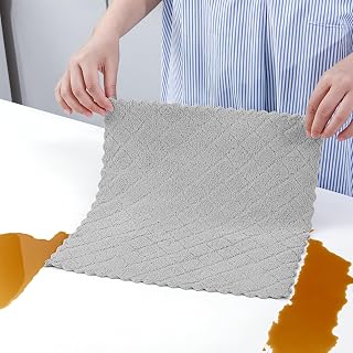 10pcs Coral Fleece Dish Cloth Kitchen Towels for Dishwashing and Cleaning, Super Absorbent Wash Cloths, Reusable Dish Towels for Kitchen Counters and Surfaces
