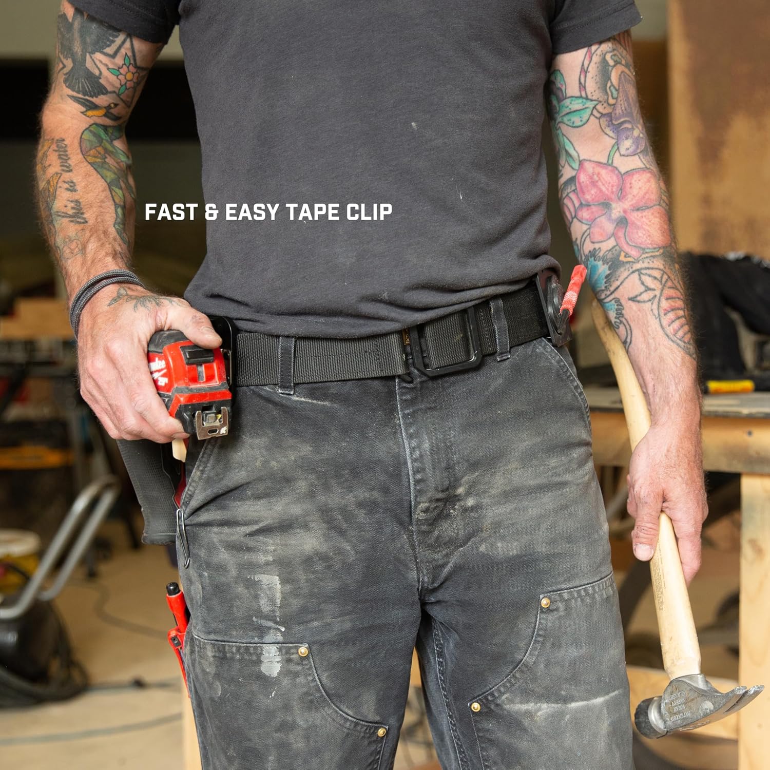 Holstery TapeMaster | Clip-On Tape Measure Holder - Low-Profile Measuring Tape Holster for Your Belt, Tool Bags, Pockets, or Pants