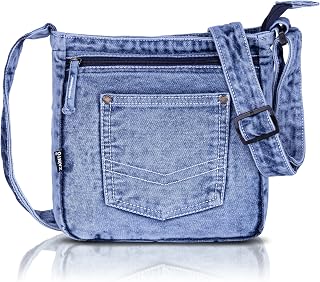 ZAINTO Denim Sling Bag for Women | Stylish Small Crossbody Bag | Premium Denim Material with Adjustable Strap, Lightweight... Price In India