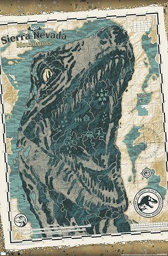 Trends International Jurassic World Dominion - Póster de pared con mapa de las montañas de Sierra Nevada