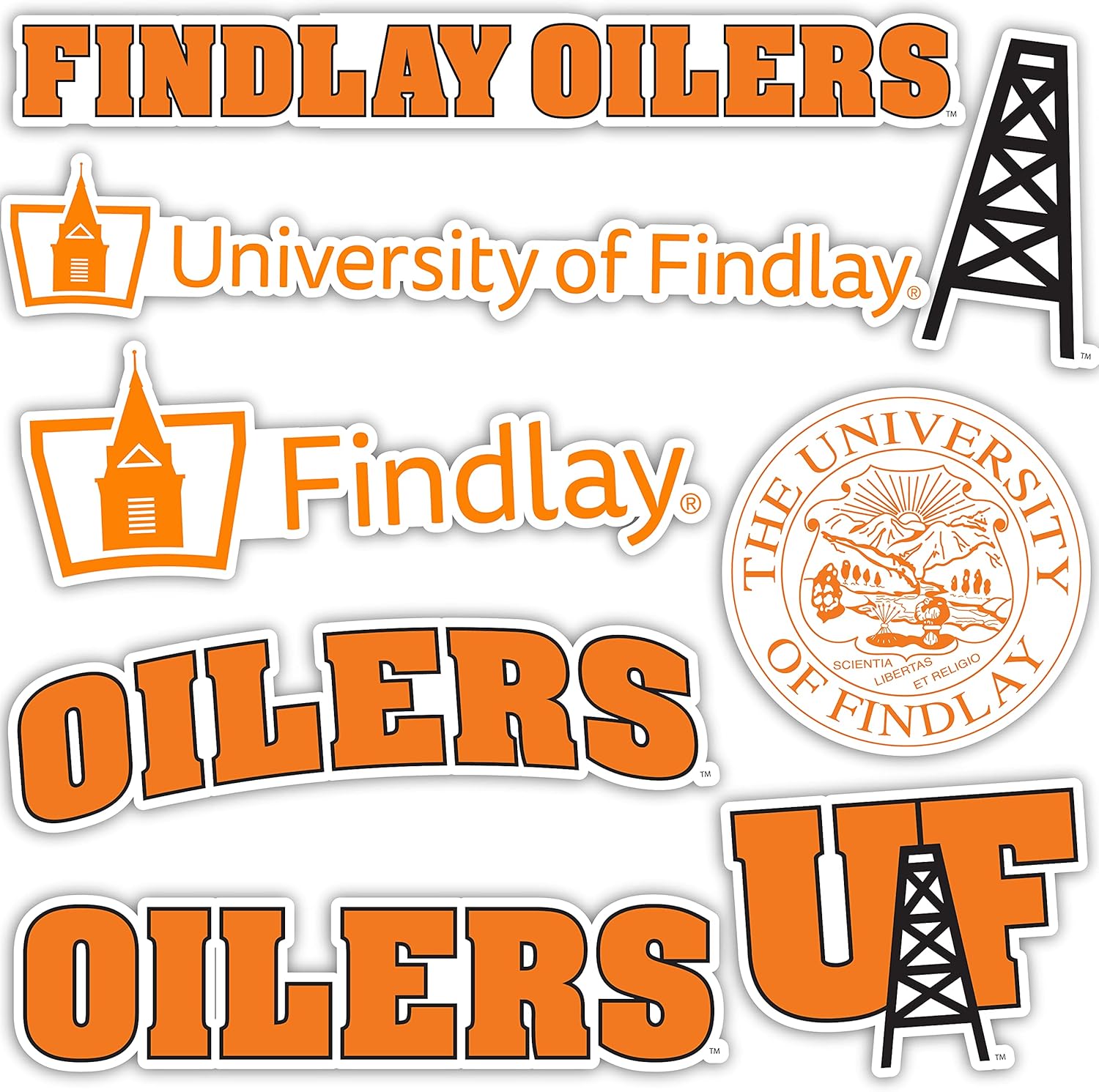 Desert Cactus University of Findlay Sticker UF Oilers Vinyl Decals Laptop Water Bottle Car Scrapbook Sheet T2 (Type 2)