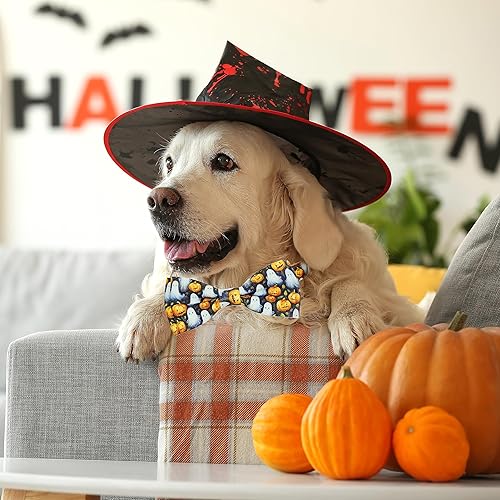Miniatura 5 de Collar navideño de Halloween para niños y niñas, perros pequeños, medianos y grandes, cachorros, collar de perro de Halloween con pajarita