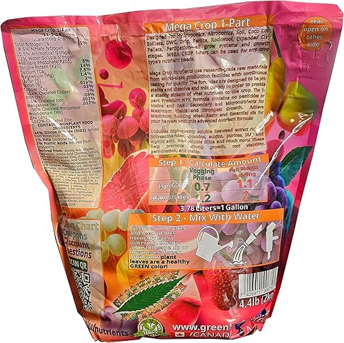 Miniatura 5 de Mega Crop - Fertilizante nutritivo hidropónico y base de suelo completo de 1 parte para plantas con productos orgánicos