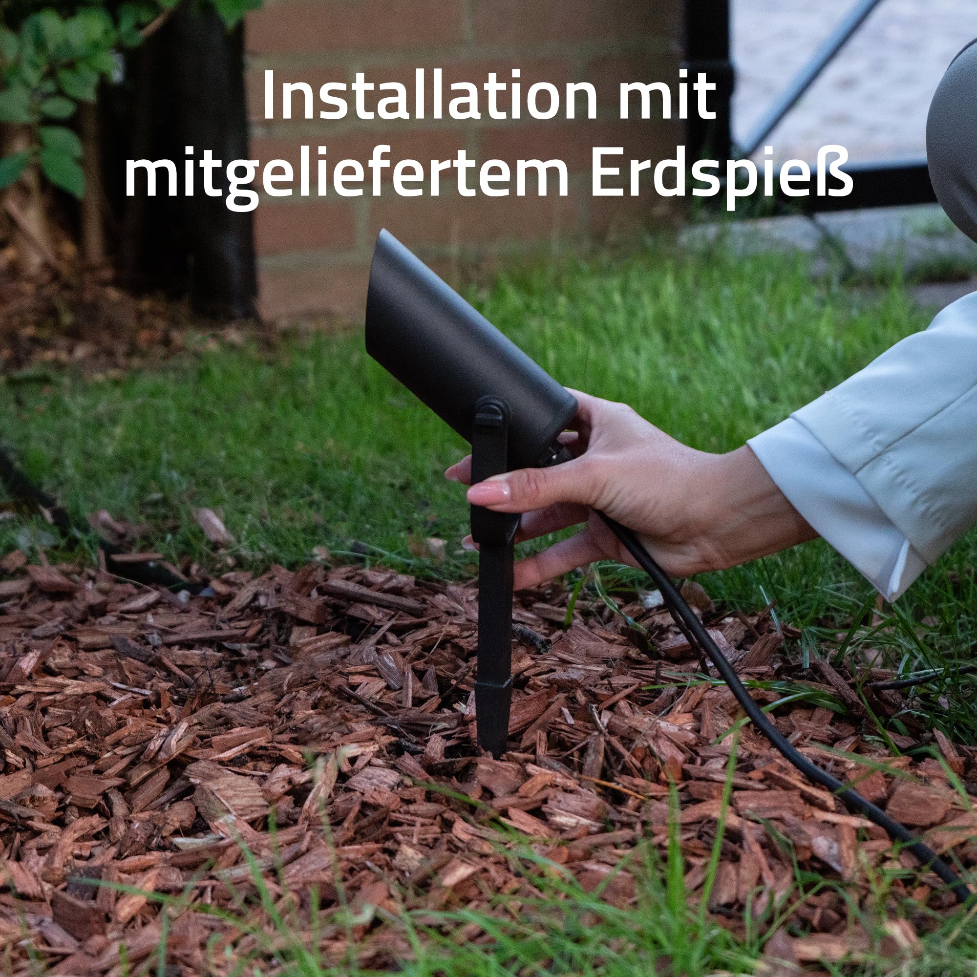 Hombli Gartenspots, RGB, CCT, für Außenbereich, 16 Mio. Farben, 3 Stück | Gartenstrahler, App-Steuerung, kompatibel mit Alexa, Google, Siri, Zeitschaltuhr, niederländische Marke für dein Smart Home