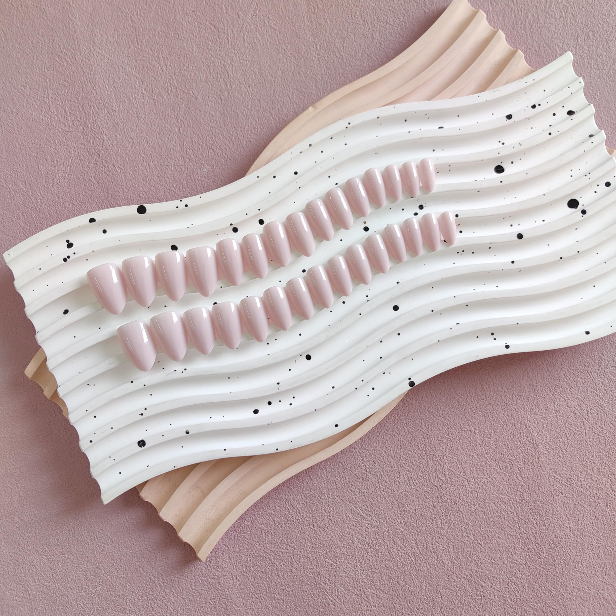 Dusty Pink Press on Nails Short Almond Shaped, SXVME 30 Pcs Thick Short False Nails Press ons - Image 4