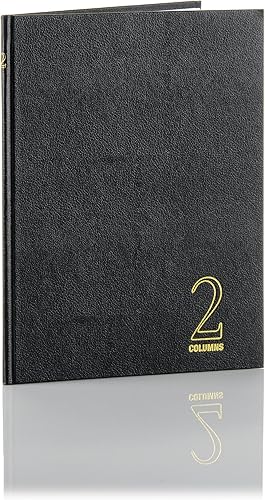 Wilson Jones Diario contable de encuadernado, 9.25 x 7 pulgadas, 2 columnas, 80 páginas, 30 líneas por página, negro (W74102A)