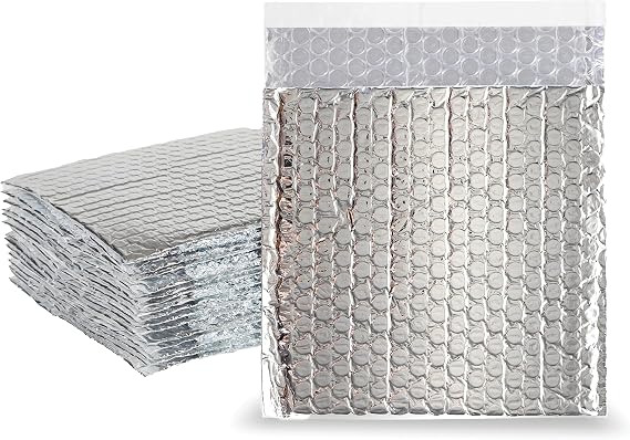 EcoFoil Thermal Insulated Bubble Mailer 6 x 6.5 - 10-Pack - Heat-Protective & Lightweight Bubble Mailer, Protects Temperature-Sensitive Contents, Food Grade Shipping Material
