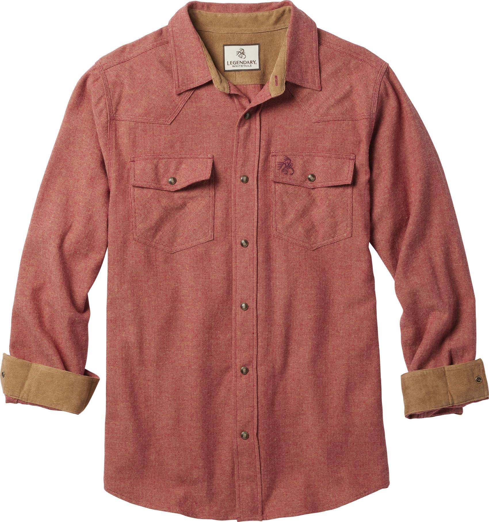 Legendary Whitetails Men's Shotgun Western Flannel Shirt, Rusty Red Spur, Large