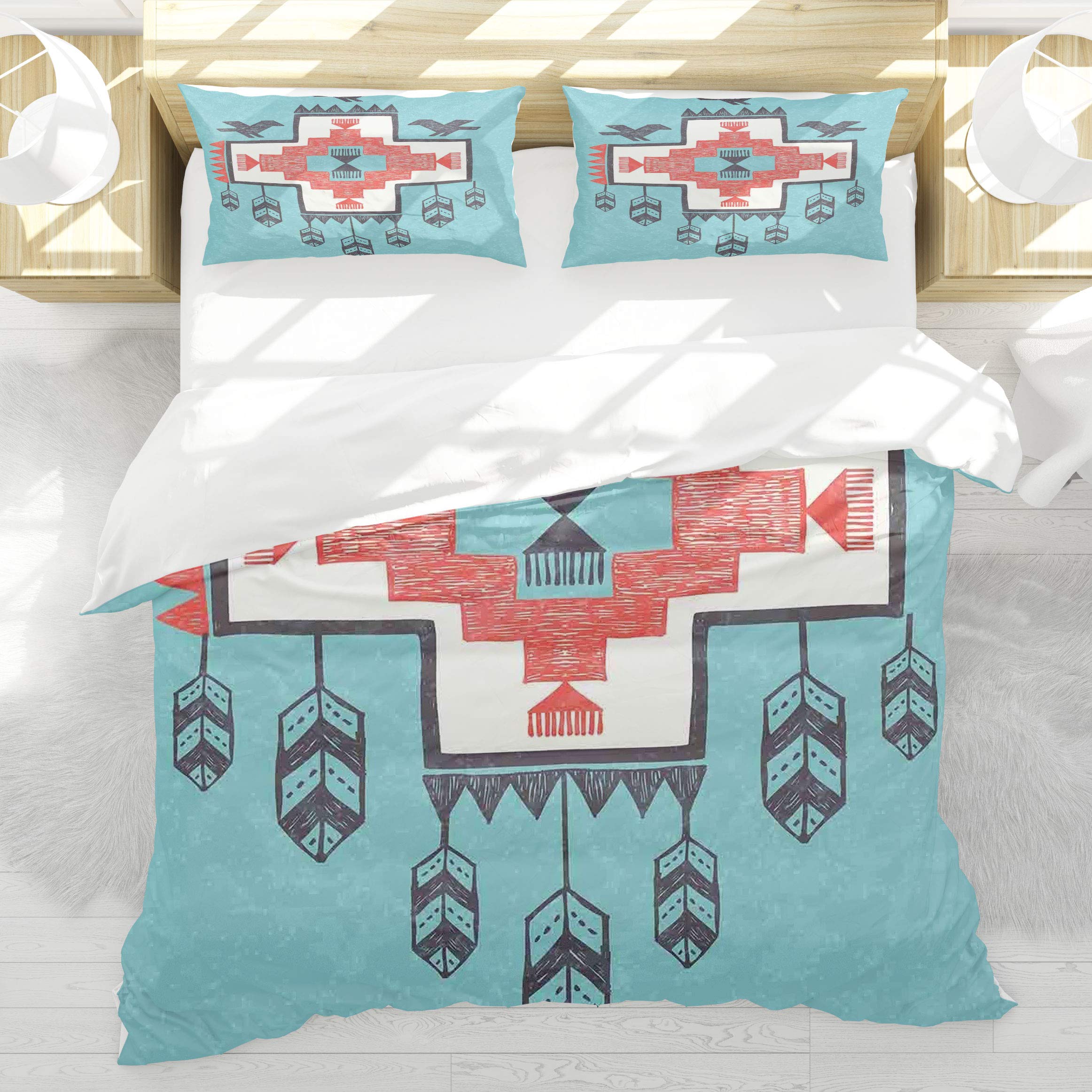 Housse de couette motif amérindien pour une chambre style bohème et chic
