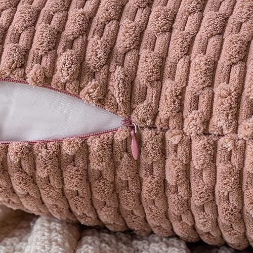 Miniatura 3 de MIULEE Juego de 2 fundas de almohada decorativas de pana suave, estilo bohemio, a rayas, decoración del hogar para sofá, cama, sofá y sala de estar,