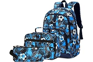 Soccer Backpack Set for Boys - Complete Schoolbag Set for 1st, 2nd Grade
