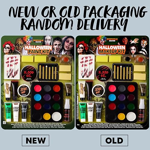 Miniatura 5 de Spooktacular Creations Kit de maquillaje familiar de Halloween de 25 piezas, 12 colores de efecto especial para la cara y el cuerpo, maquillaje de