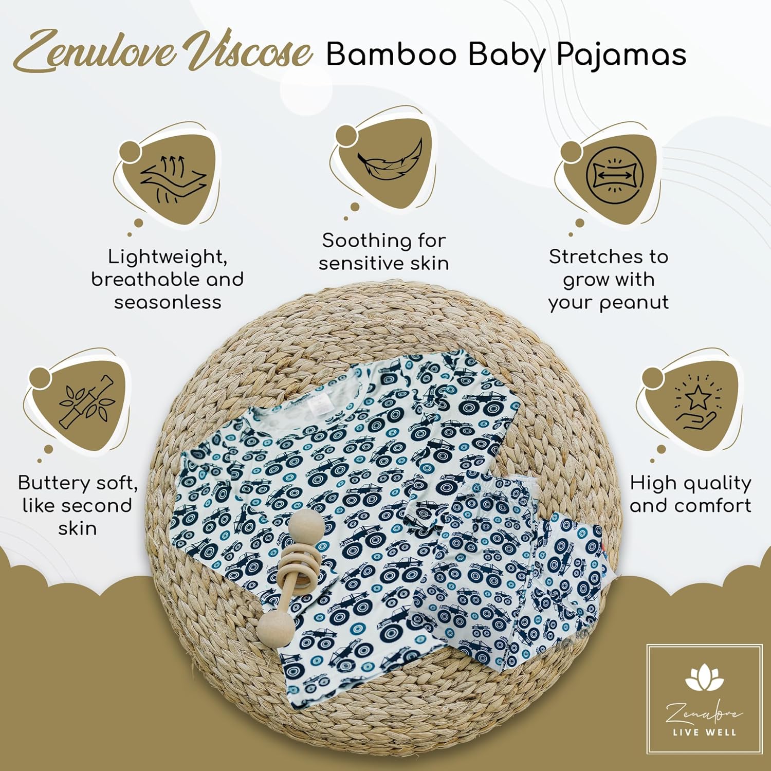 Viscose Baby Pajamas 2-Piece Pajamas for Kids Ultra Soft Comfy Moisture-Wicking, Gentle on Sensitive Skin - Image 3