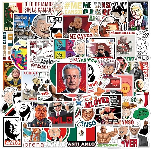AMLO - 51 calcomanías para el mejor presidente del mundo, diseño de mapa de bandera mexicana AMLO, adhesivo de apoyo para el presidente mexicano,