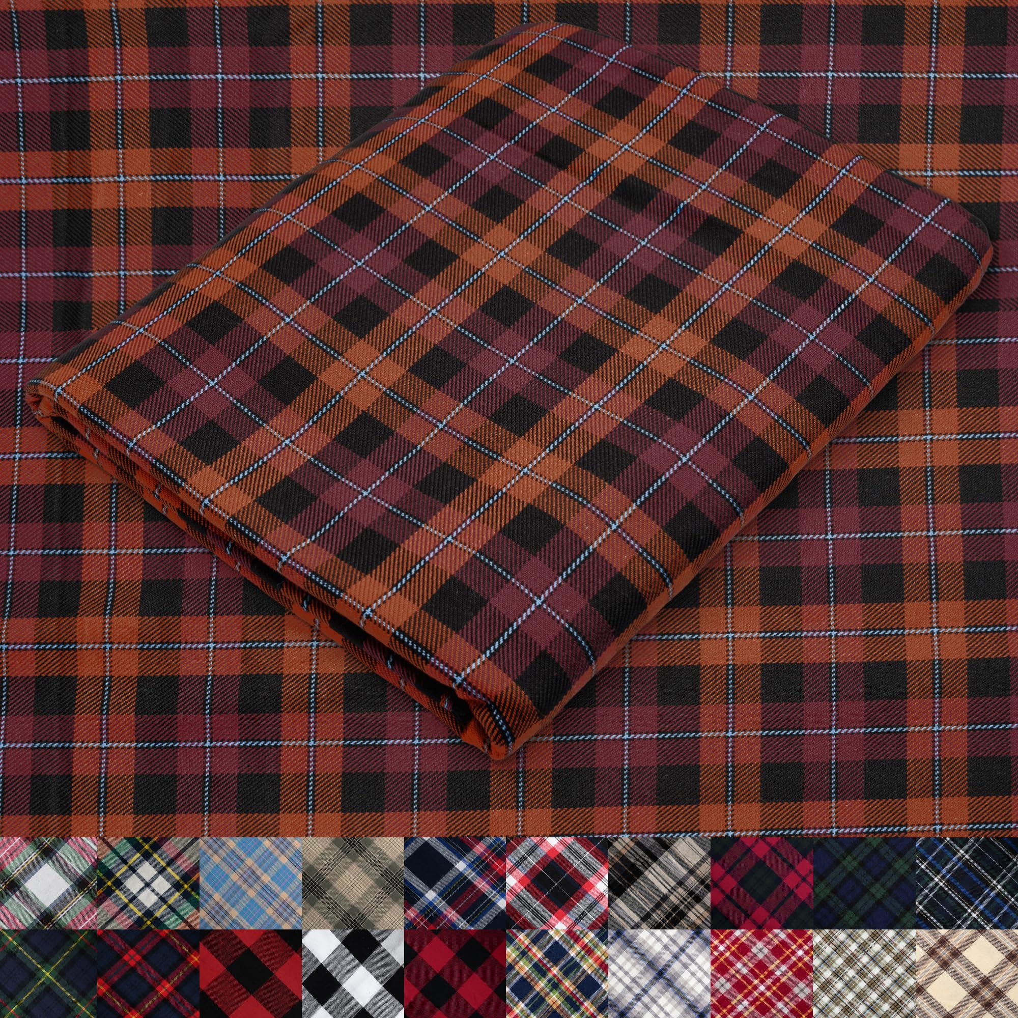 Pico Textiles 1 Yard Blue and Green Blackwatch Tartan Plaid Flannel Fabric - 60" Wide - 100% Cotton - Sold by The Yard - for Shirts, Scarves, Pajamas & Receiving Blankets — view 53