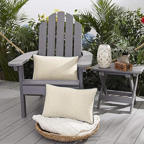 Miniatura 2 de Sorra Home Juego de almohadas Sunbrella para exteriores, 12 x 18 pulgadas, piedra pómez