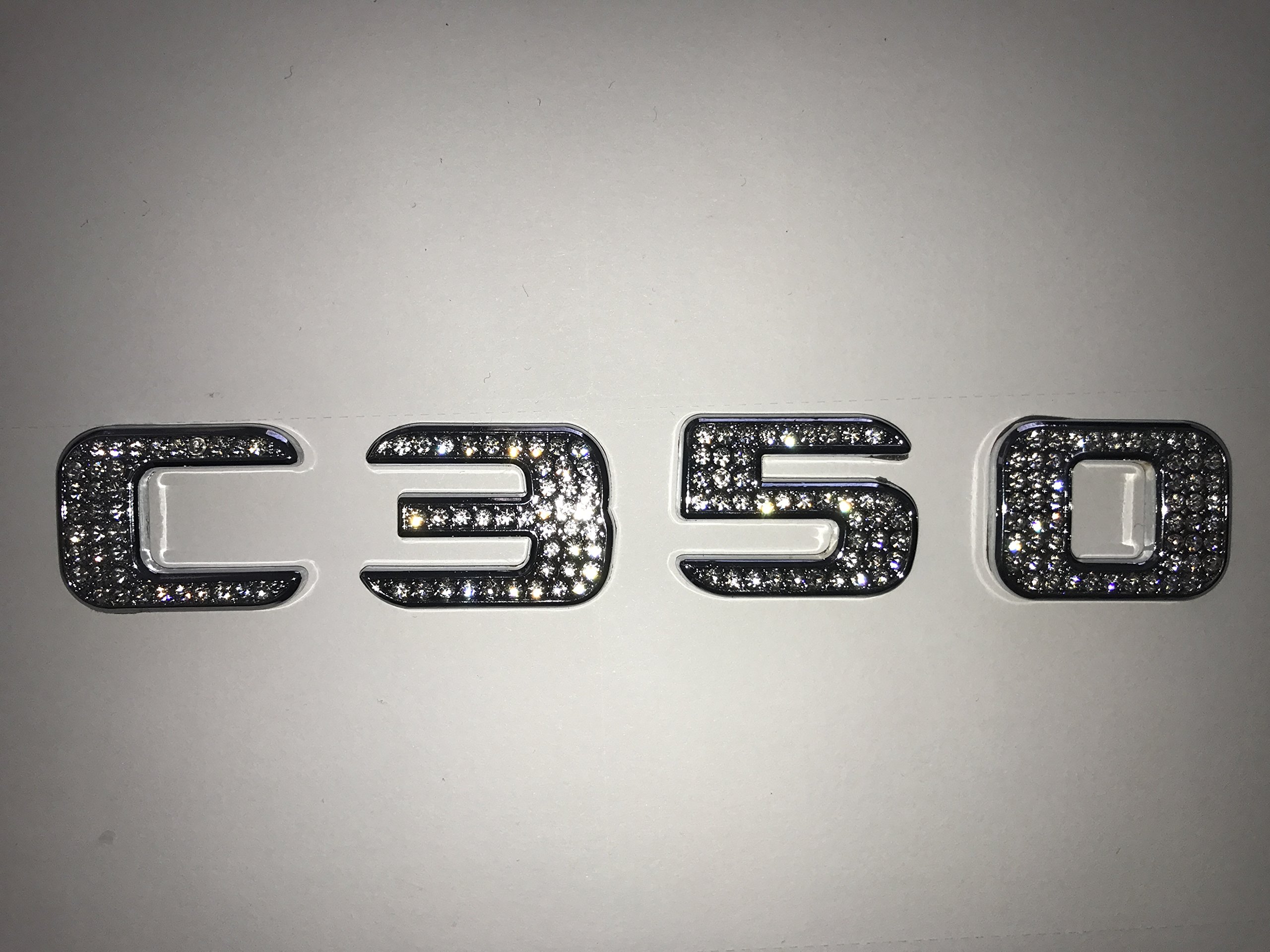 Photo 1 of Boobo Ice Out C350 Trunk Fender Side Badge Silver Bling Ring Emblem With Genuine Austrian Crystal For Mercedes Benz