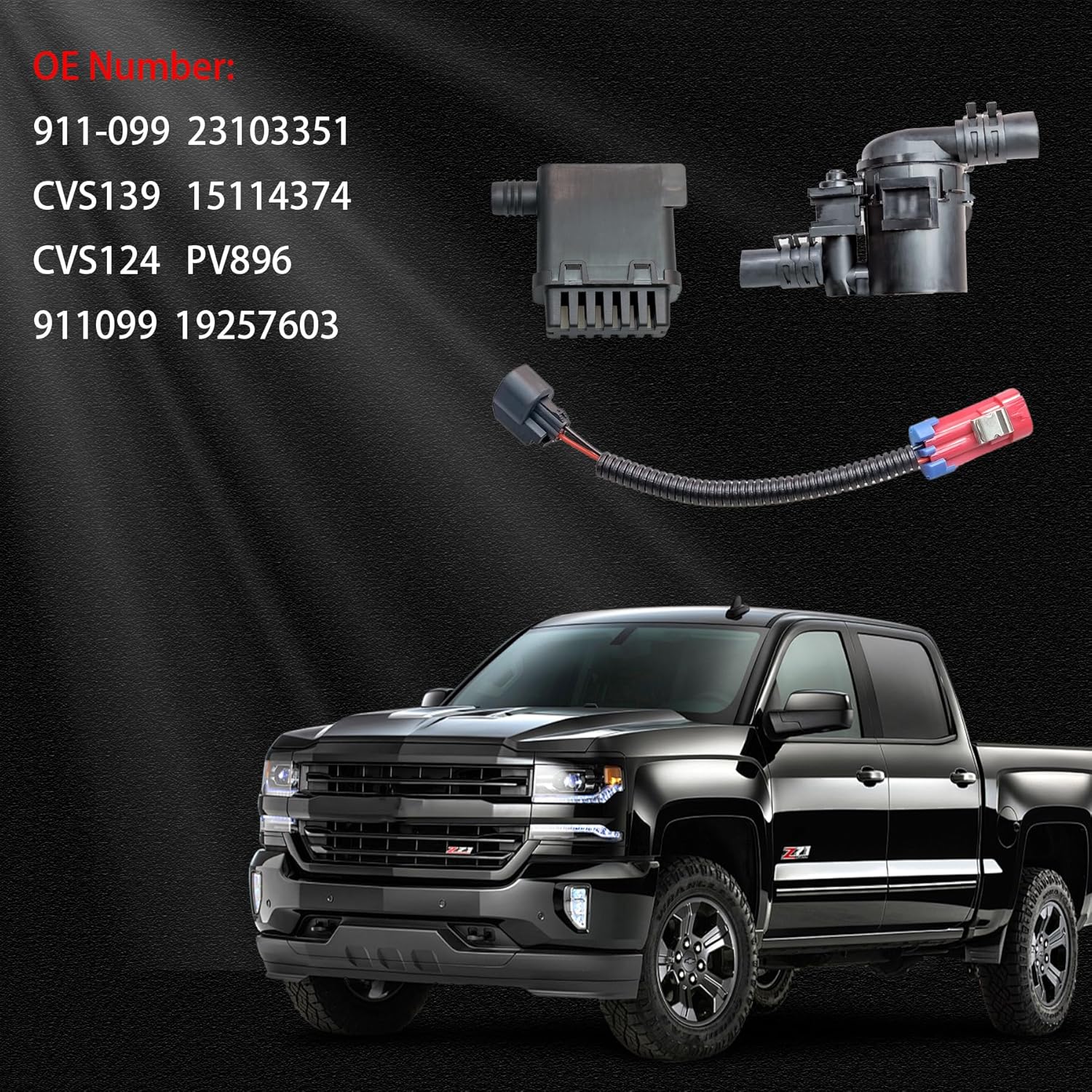 Evap Canister Vent Solenoid P0446 Compatible with Chevy Avalanche Silverado 1500 2500 3500 GMC Sierra 1500 2500 3500 2007-2019, # 911-099 23103351 CVS191