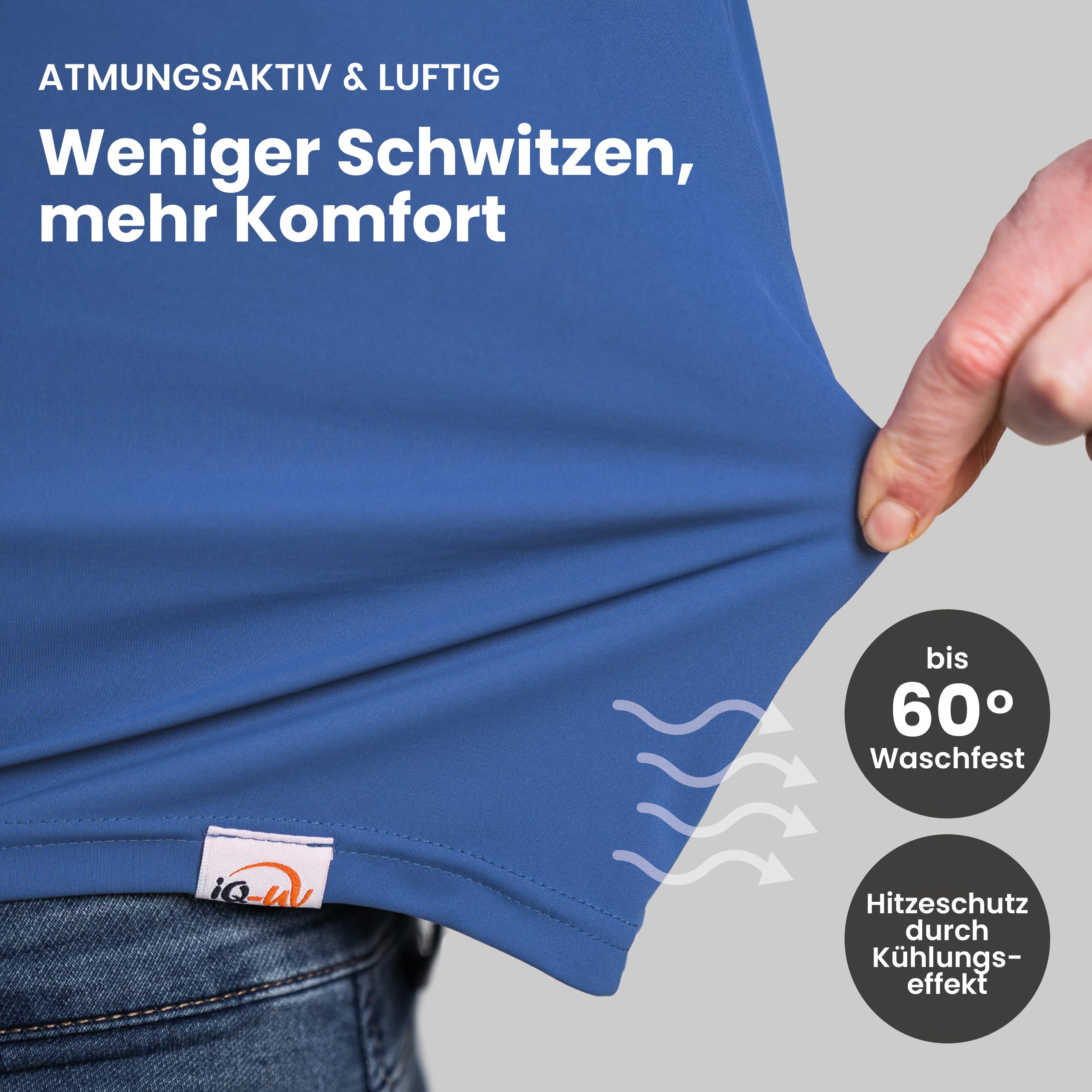 iQ-UV Męski T-shirt Cool długi rękaw zrównoważony iQ-Company