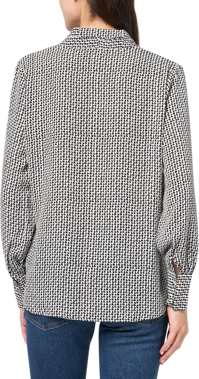 Adrianna Papell Womens Printed Button V-Neck Blouse - Image 3