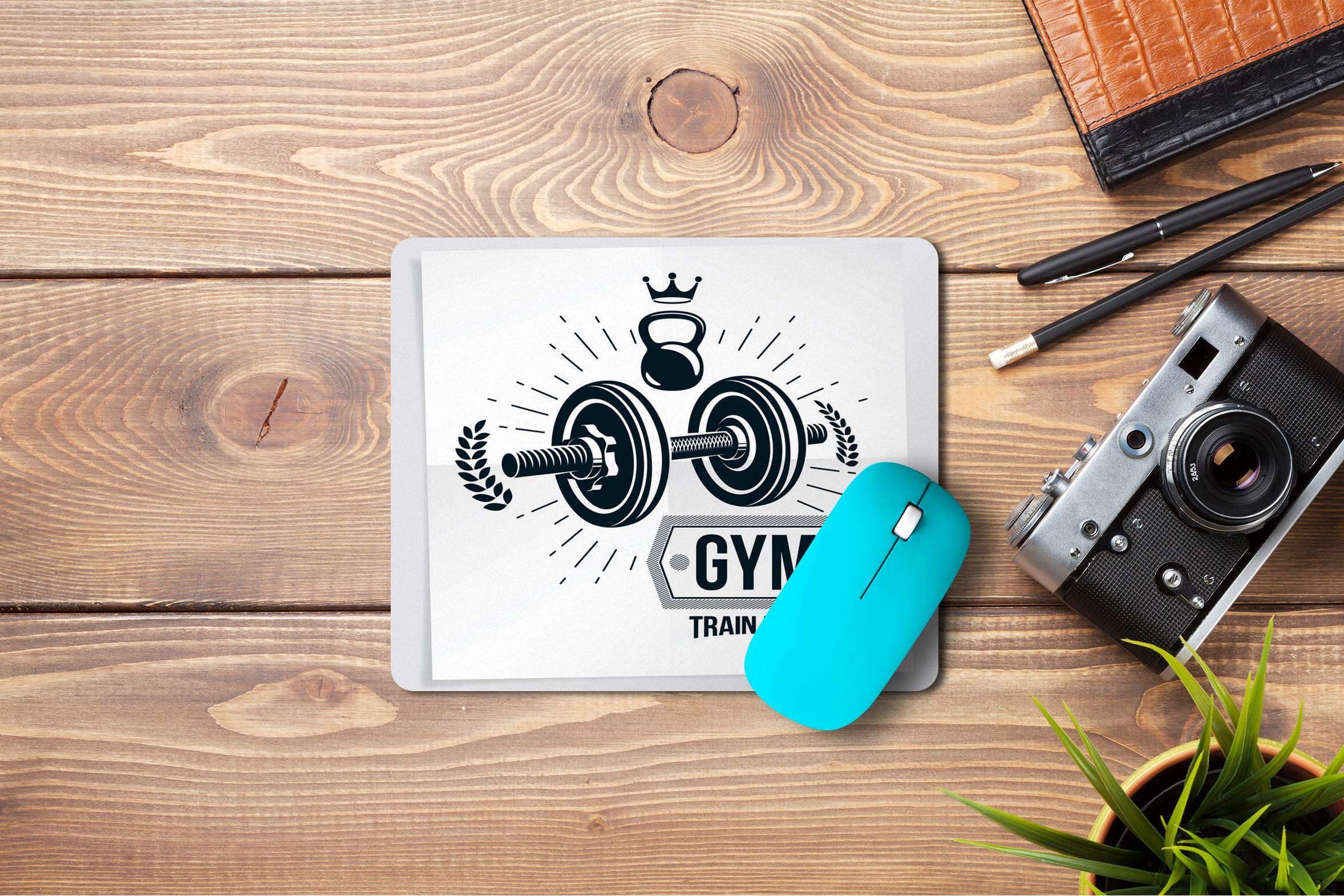 5 Ace mgym Train Hard msd Printed Designer Premium Rubber Base Mouse pad for Laptop|Dekstop-7x8.5 Inches