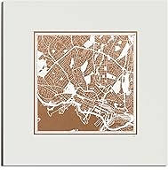 Vista 46 de O3 Design Studio Mapa de corte de papel Madrid negro mate de 20 x 20 pulgadas