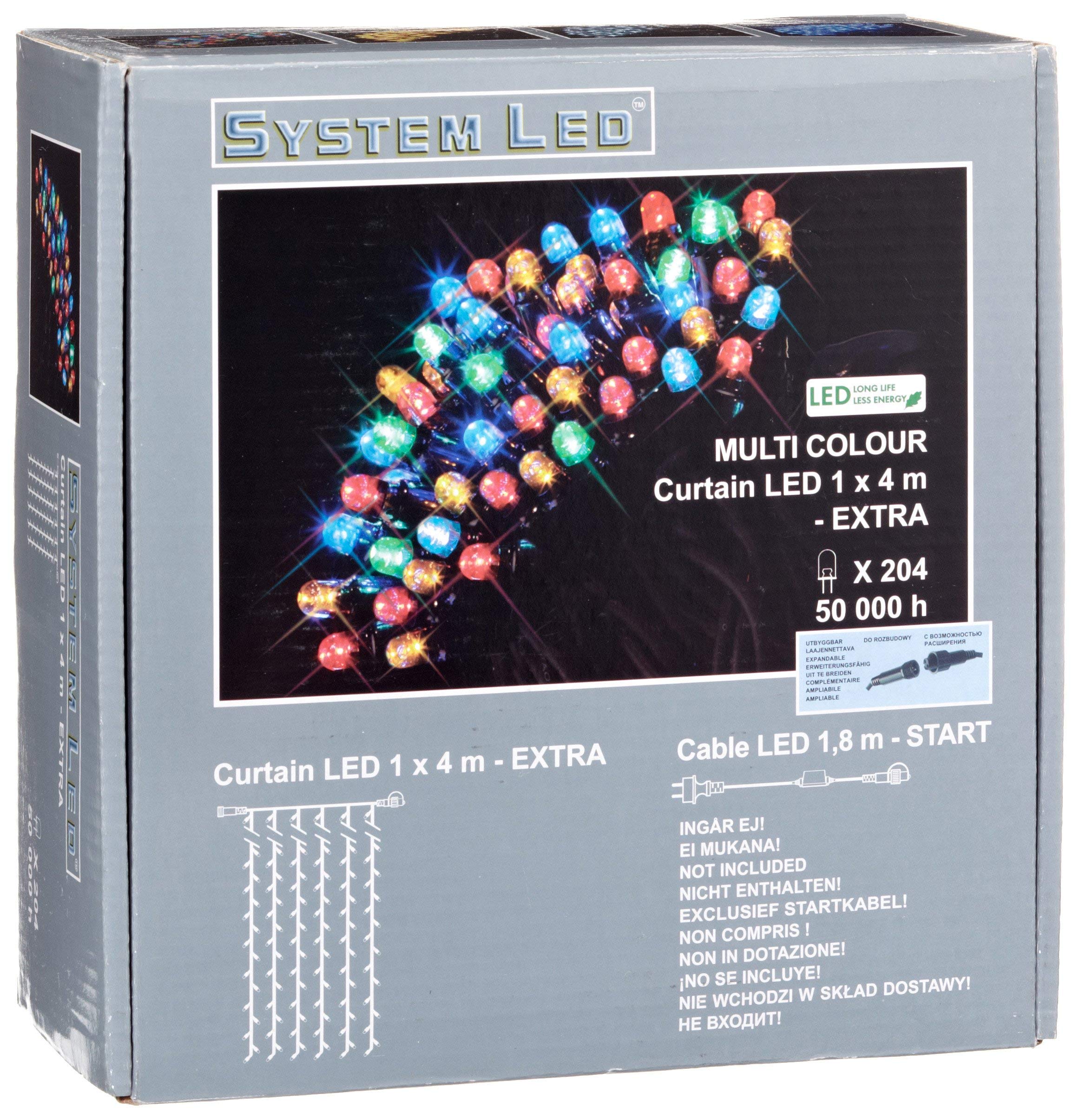 System LED 465-51-14 Extra Rideau lumineux LED Multicolore 100 x 400 cm