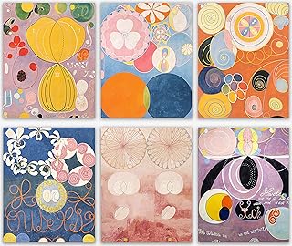 Hilma Af Klint Wall Decor - Modern Abstract Paintings, Vintage Wall Art for Living Room Decor, Kitchen Wall Decor, Bedroom Decor, Premium Modern Gift for Mom Art Home Decor - Pack of 6 Gift Art (8x10 inches)