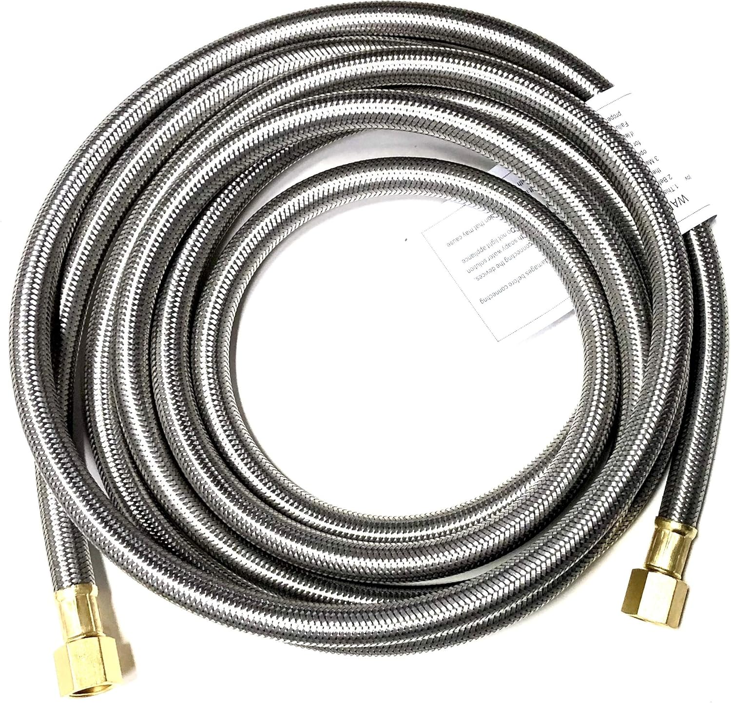12FT Stainless Steel Braided Propane Hose Extension Assembly with 3/8" Female Flare on Both Ends for Gas Grill, RV Fire Pit