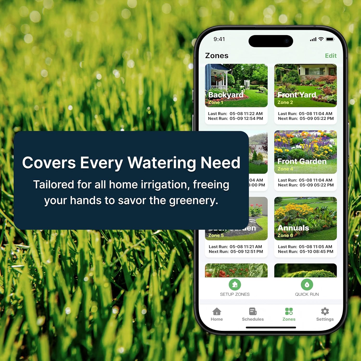 Indoor Smart Sprinkler Controller, Automatic Water Saving Irrigation Controller, 2.4GHz WiFi, Rain Freeze Wind Skip,Easy Install & App Remote Control (6-Zone)