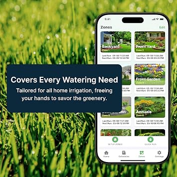 Indoor Smart Sprinkler Controller-ImoLaza Mini 6-Zone WiFi Auto Irrigation | Flexible watering schedules, up to 24 daily timers for new lawns, auto weather skip, easy install, app & voice remote control