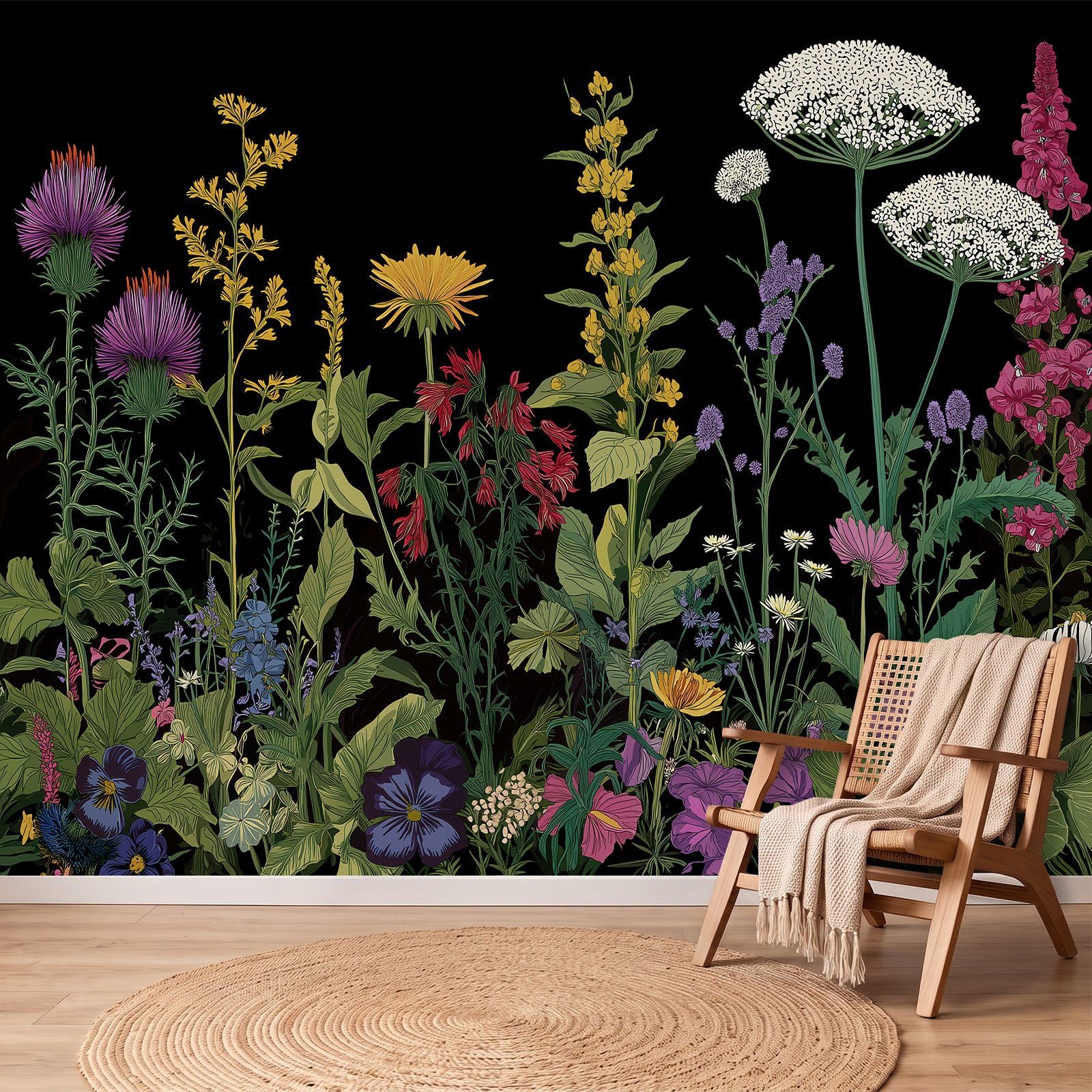 Carta da parati fotografica 3D, 200 x 140 cm (larghezza x altezza), in tessuto non tessuto, per camera da letto, soggiorno, campagna, botanica, decorazione da parete per la cameretta dei bambini